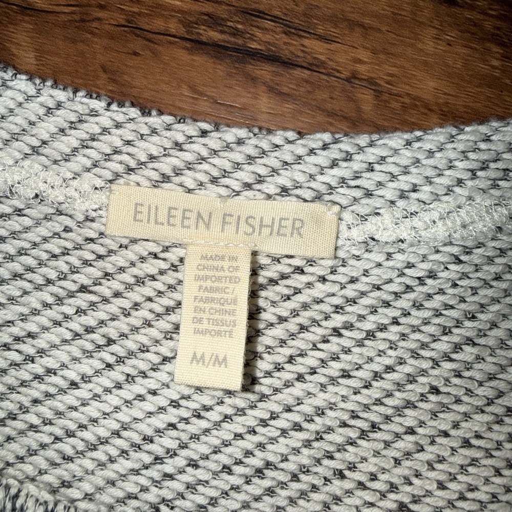 Eileen Fisher Women's Medium Full Zip Organic Cotton Sweater Minimalist - Picture 3 of 6